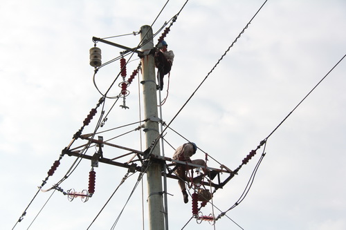 國網(wǎng)霞浦供電公司加裝線路避雷器，保障兩節(jié)期間電網(wǎng)可靠性