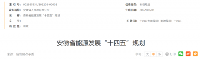 安徽：十四五新增風(fēng)電388萬(wàn)千瓦、光伏1430萬(wàn)千瓦