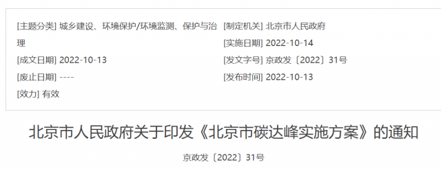 2030年風光總裝機5GW！北京市碳達峰實施方案印發(fā)